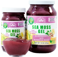EverSmith Organics Wildcrafted Irish Sea Moss Gel with Elderberry-Burdock Root - 16 OZ - Real Fruit