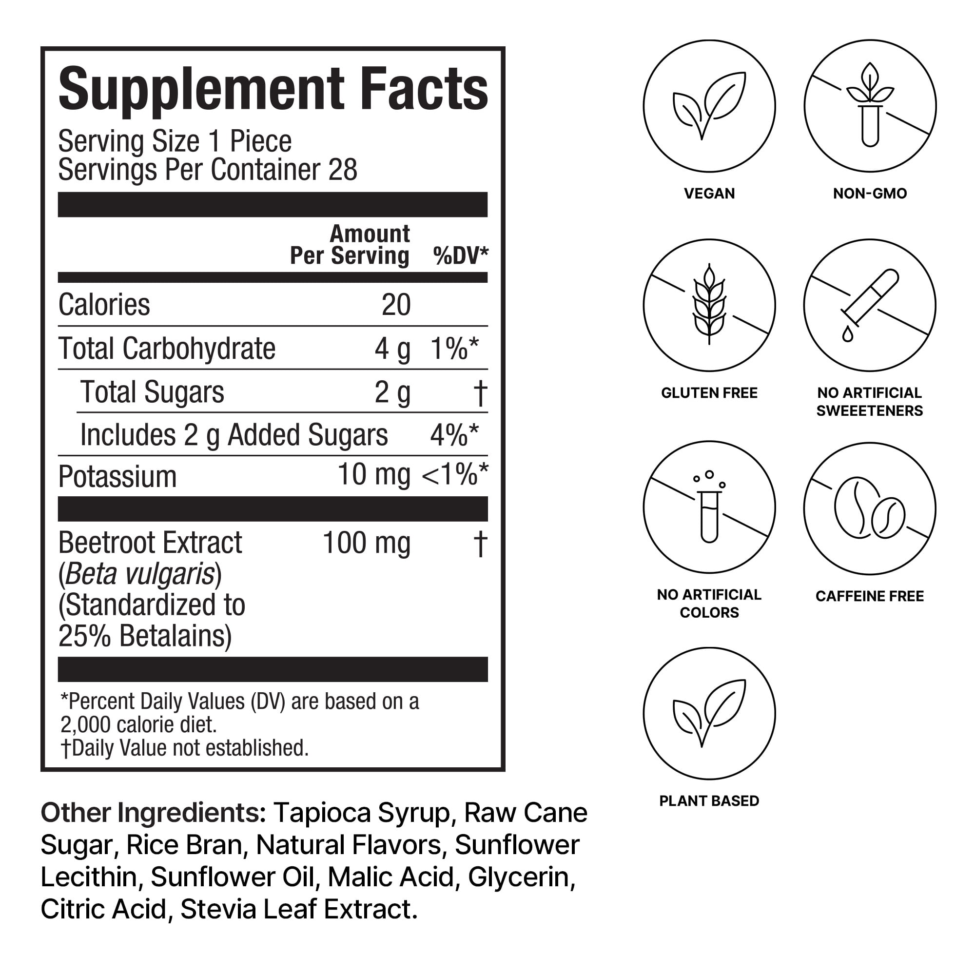 Humann SuperBeets CardiO2 Energy Chews, Grape Cherry Flavor - 28 Count