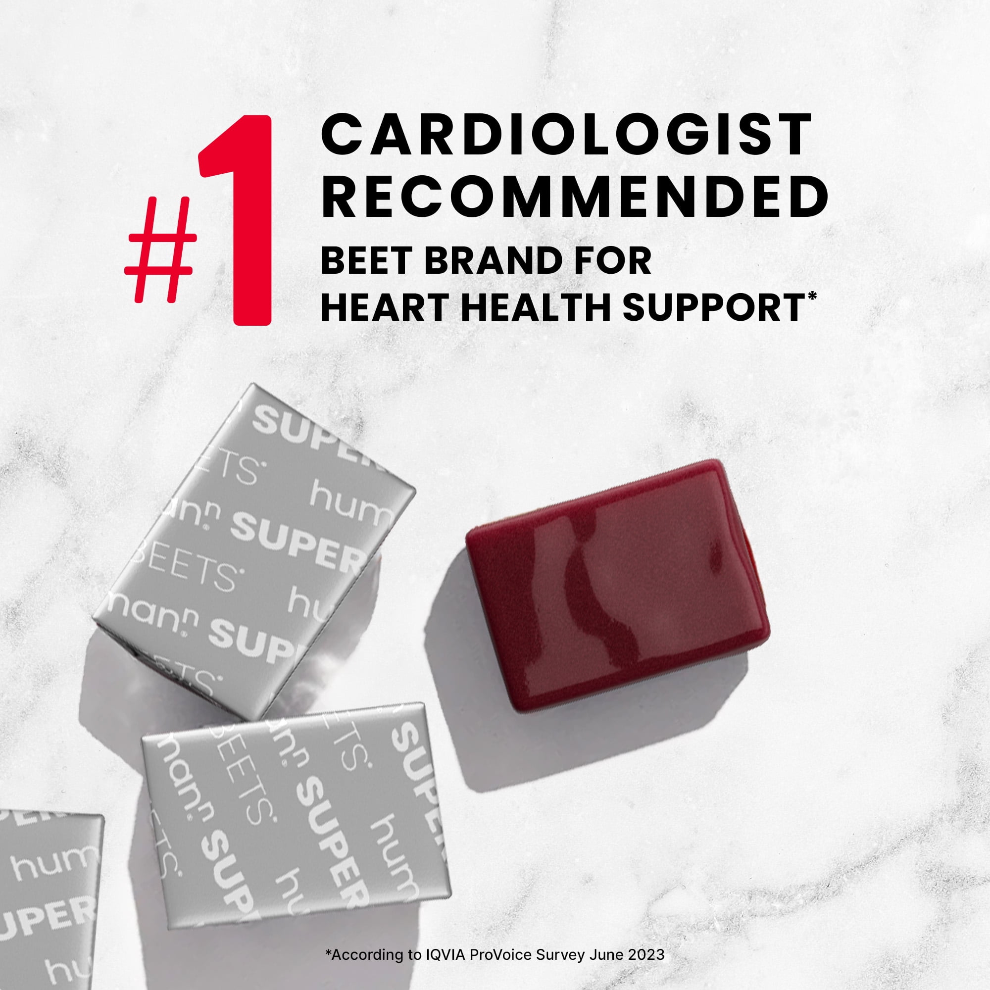 Humann SuperBeets CardiO2 Energy Chews, Grape Cherry Flavor - 28 Count