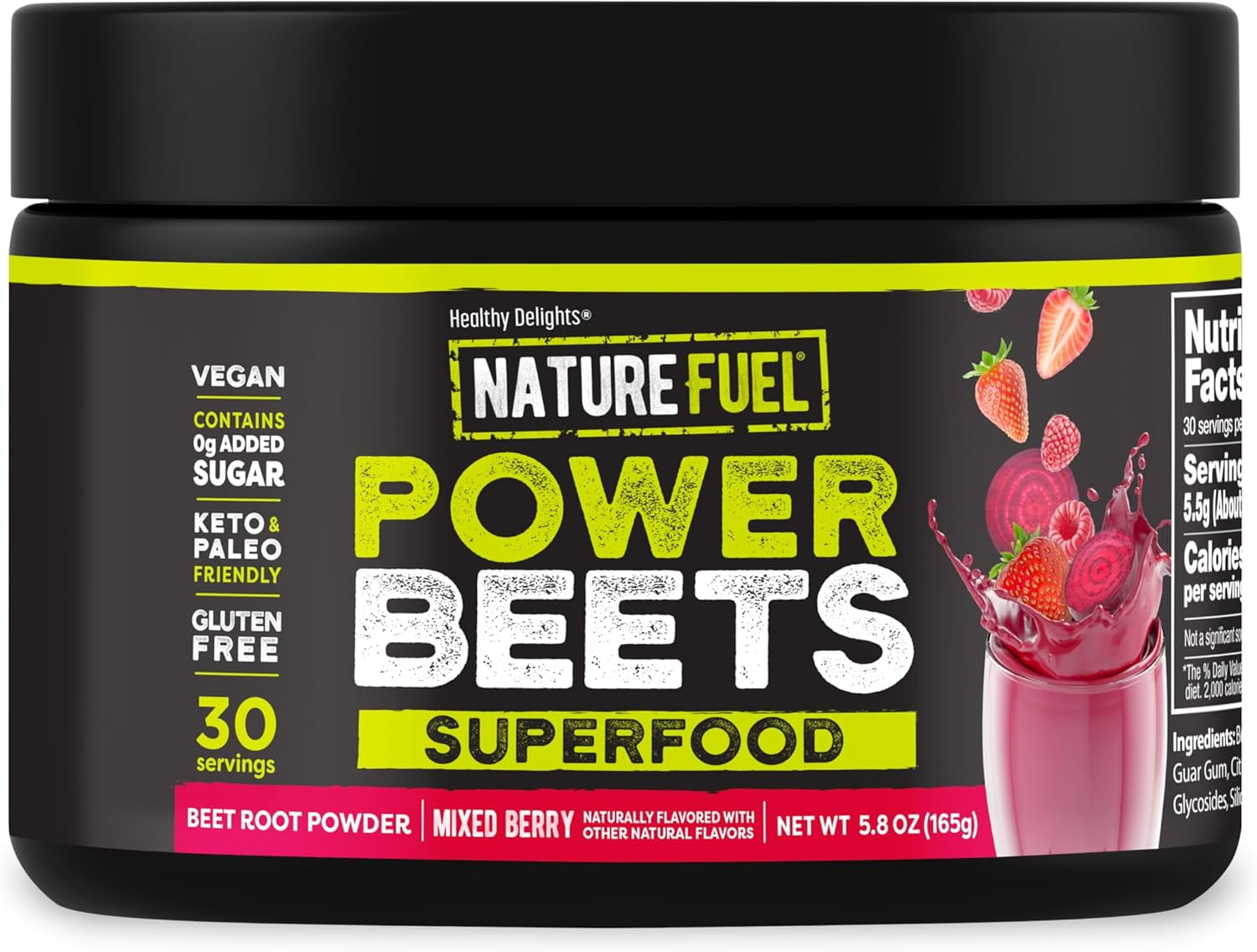Healthy Delights Organic Acai Pomegranate Power Beets Powder - 30 Servings (5.8 oz)
