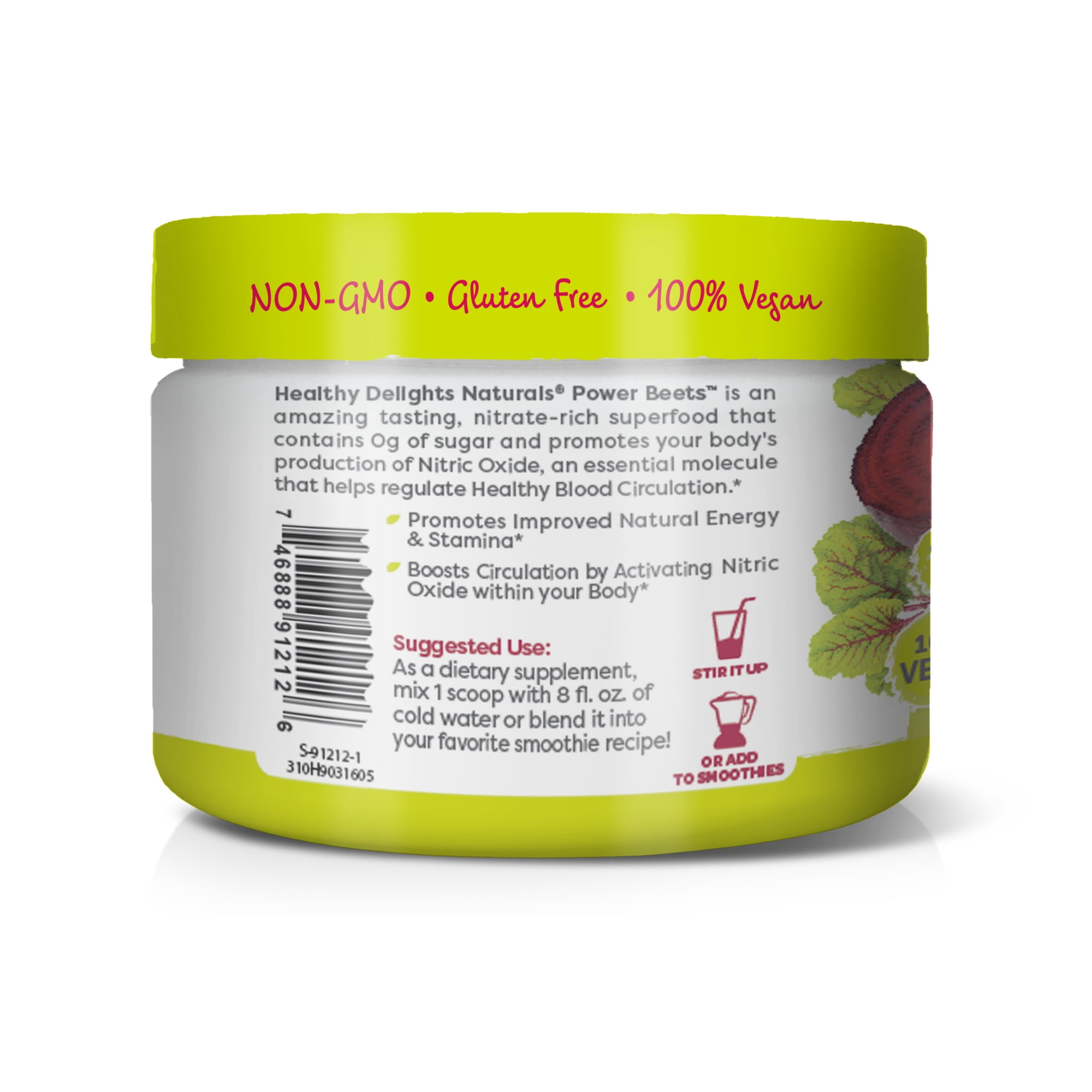 Healthy Delights Organic Acai Pomegranate Power Beets Powder - 30 Servings (5.8 oz)