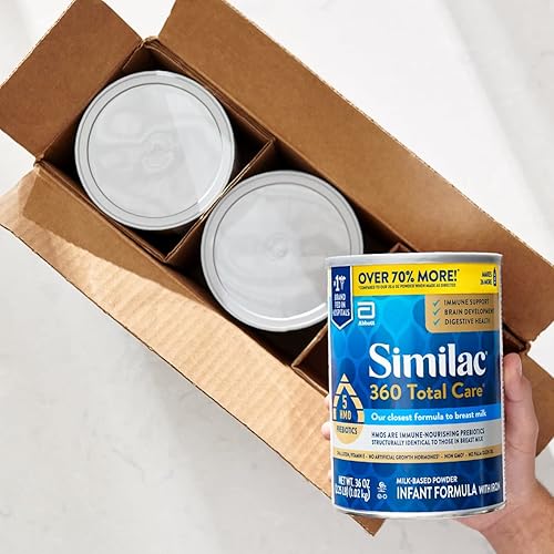 Similac 360 Total Care Infant Formula with 5 HMO Prebiotics, Non-GMO, 36-oz Value Can (Pack of 3)