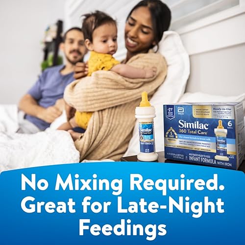 Similac 360 Total Care Infant Formula with 5 HMO Prebiotics, Non-GMO, Ready to Feed - Pack of 12