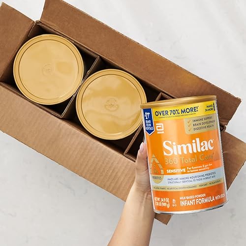 Similac 360 Total Care Sensitive Infant Formula | Lactose Sensitivity Relief | 5 HMO Prebiotics | Non-GMO | 34.9-oz x 3