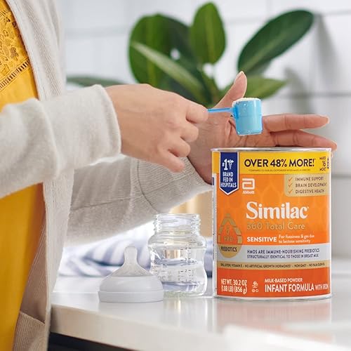 Similac 360 Total Care Sensitive Infant Formula with 5 HMO Prebiotics - Non-GMO Baby Formula Powder, 30.2oz Can