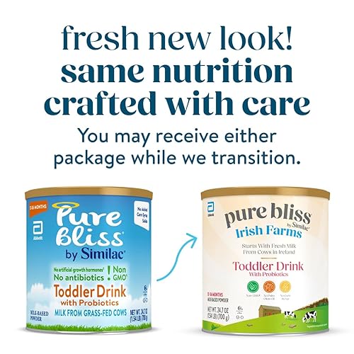 Similac Irish Farms Toddler Drink: Pure Bliss, Easy-to-Digest, Non-GMO Powder - 24.7oz