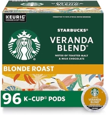 Starbucks Veranda Blend K-Cup Coffee Pods - Blonde Roast, 100% Arabica - 96 Pods