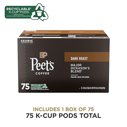Peet's Coffee Dark Roast K-Cup Pods - Major Dickason's Blend 75 Count