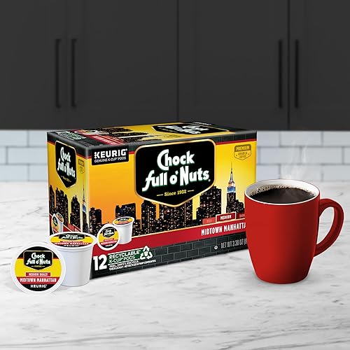 Chock Full o'Nuts Midtown Manhattan Coffee K-Cup Pods, 12 CT x 6 Pack