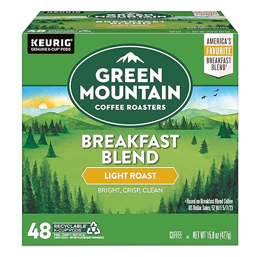 Green Mountain Breakfast Blend K-Cup Pods, Light Roast Coffee, 48 Count