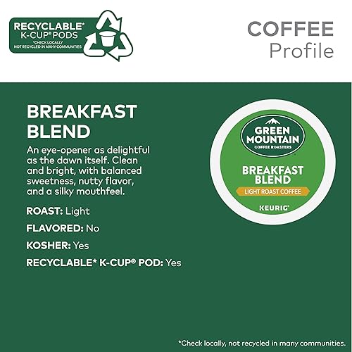 Green Mountain Breakfast Blend K-Cup Pods, Light Roast Coffee, 48 Count