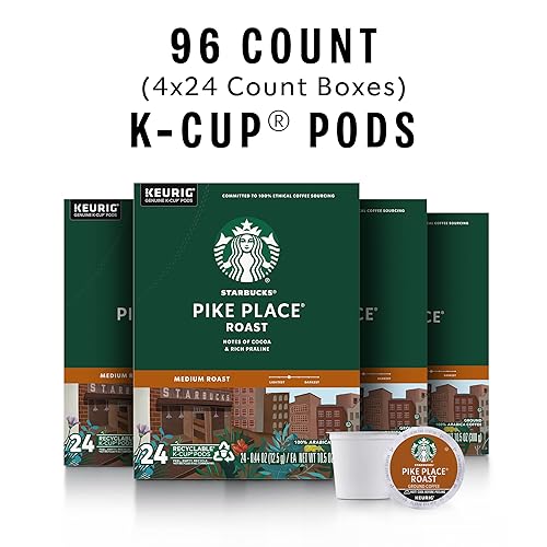 Starbucks Pike Place Roast K-Cup Pods: Medium Roast Coffee, 100% Arabica, 96 Pods