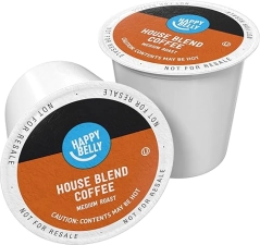 Happy Belly Medium Dark Roast Coffee Pods, House Blend - Compatible with Keurig 2.0 - 100 Count