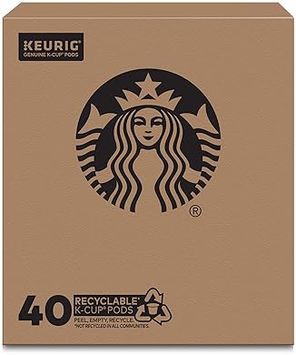 Starbucks Caffè Verona Dark Roast K-Cup Coffee Pods for Keurig Brewers, 100% Arabica, 1 Box (40 Pods)