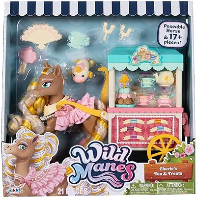 Wild Manes Cherie’s Tea & Treats Cart Playset with Horse Doll & Accessories