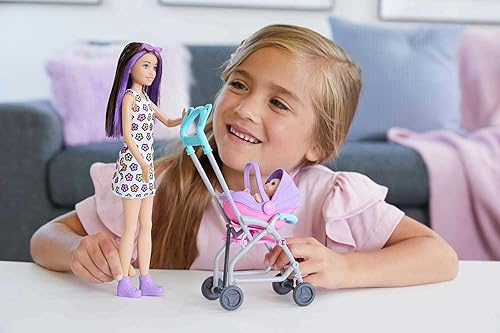 Barbie Skipper Babysitters Inc Playset with Doll & Accessories - Stroller, Baby Doll, Carrier Seat