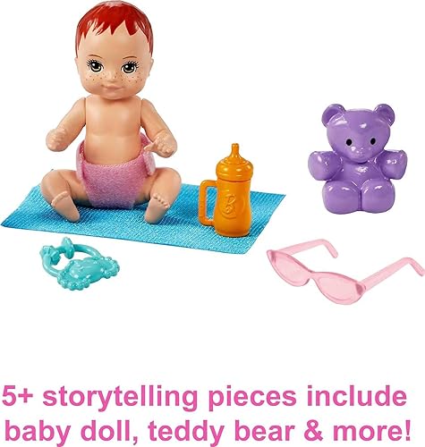 Barbie Skipper Babysitters Inc Playset with Doll & Accessories - Stroller, Baby Doll, Carrier Seat
