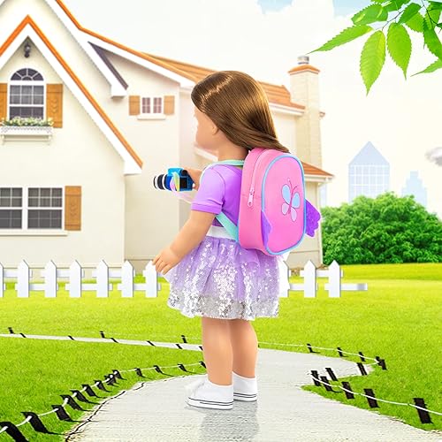 K.T FANCY American 18 Inch Doll Travel Accessories Set with Suitcase & Electronics