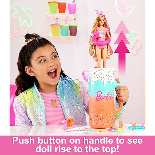 Barbie Pop Reveal Doll & Accessories Gift Set - Fruit Series, Color Change, Scented Doll, Squishy Pet - 15+ Surprises
