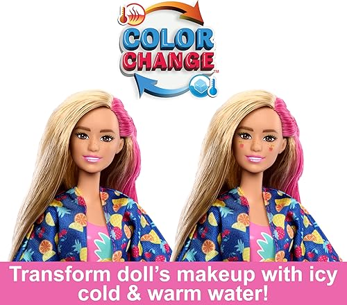 Barbie Pop Reveal Doll & Accessories Gift Set - Fruit Series, Color Change, Scented Doll, Squishy Pet - 15+ Surprises