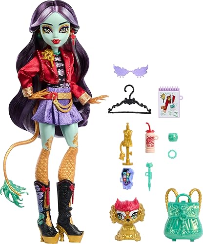 Mattel Monster High Jinafire Long Doll with Dragon Pet and 7 Accessorie
