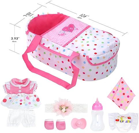Baby Doll with Bassinet Bed and Accessories for Toddlers 36 Months+