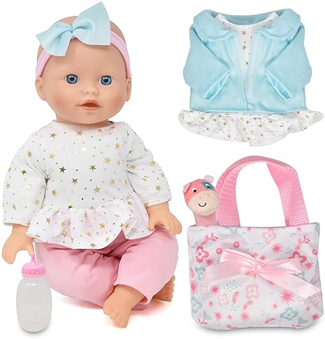 Baby Doll Set with Accessories for Toddlers Ages 2-5 14 Inch Soft Body