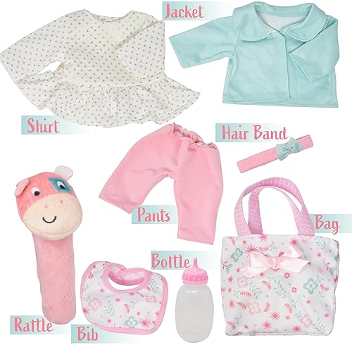 Baby Doll Set with Accessories for Toddlers Ages 2-5 14 Inch Soft Body