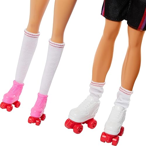 Barbie Fashionistas Set with 2 Dolls & Accessories, Ken Roller-Skating Fashion Doll, 65th Anniversary Collectible