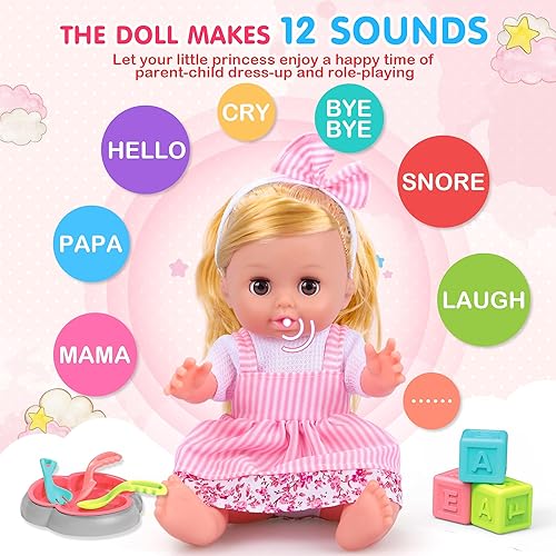 PROOU 36-Piece Baby Care Doll Toy Set with Hair Salon Accessories - Ideal Xmas Gift for Girls 3-6+ Years