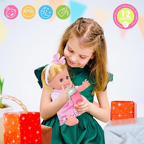 PROOU 36-Piece Baby Care Doll Toy Set with Hair Salon Accessories - Ideal Xmas Gift for Girls 3-6+ Years
