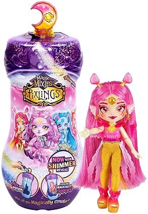 MOOSE TOYS Magic Mixies Pixlings Shimmerverse Series: Create & Mix Magic Potion to Reveal Pheona The Phoenix - 6.5" Shimmerverse Pixling Fashion Doll