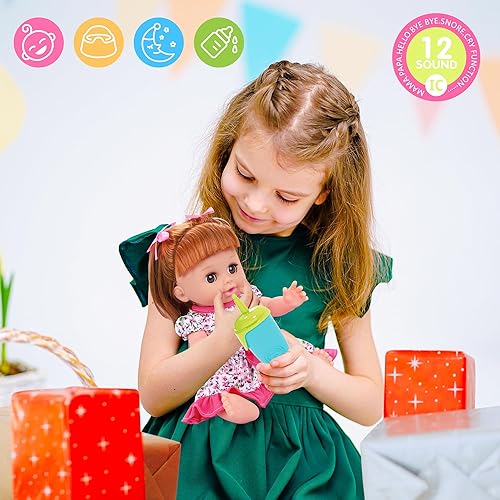 Baby Doll Toys Set with 25Pcs Care Accessories - Perfect Gift for Kids 3-6 Years Old