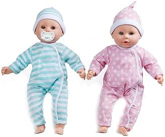 Melissa & Doug Mine to Love Twins Luke & Lucy 15” Light Skin Baby Dolls Set with Outfits and Pacifiers