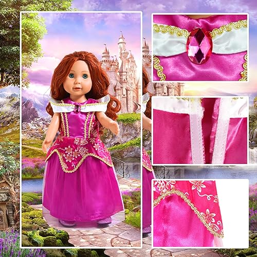 WONDOLL 18" Doll Costume Set - 6 Unique Princess Dresses