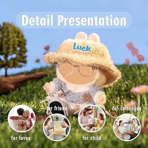 Generic 5-Piece 17cm Doll Clothes Set with Accessories - Pink Velvet Hat, Camera, Glasses, Shoes