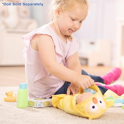 Melissa & Doug Doll Changing and Bathtime Play Set - Diapers, Shampoo, Wipes, Towel, More (19 pcs)