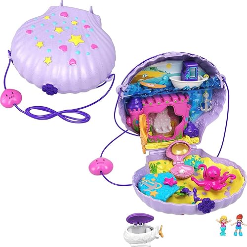 Mattel Polly Pocket Mermaid Seashell Purse Playset with Micro Dolls & Accessories - Amazon Exclusive