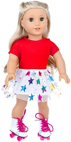 OTTOON 18-Inch Girl Doll Travel Skating Play Set - 7PC Outdoor Accessories (Doll Not Included)