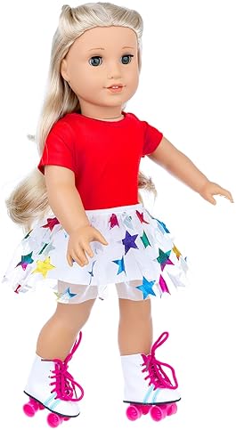 OTTOON 18-Inch Girl Doll Travel Skating Play Set - 7PC Outdoor Accessories (Doll Not Included)