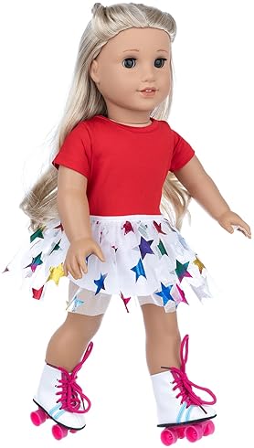 OTTOON 18-Inch Girl Doll Travel Skating Play Set - 7PC Outdoor Accessories (Doll Not Included)