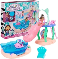 Spin Master Gabby's Dollhouse Purr-ific Pool Playset with Gabby and MerCat Figures & Color-Changing Mermaid Tails - Kids Toys
