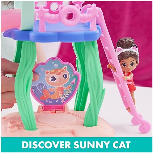 Spin Master Gabby's Dollhouse Pool Playset with Figurines, Color-Changing Tails & Accessories - Ages 3+