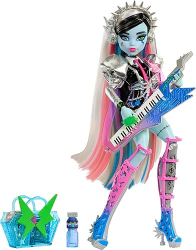 Monster High Amped Up Frankie Stein Rockstar Doll with Instrument & Accessories