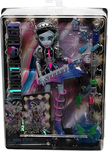 Monster High Amped Up Frankie Stein Rockstar Doll with Instrument & Accessories