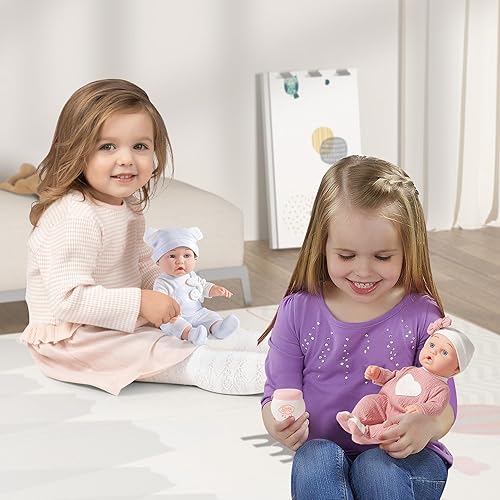 Baby Doll Playset with Accessories - Boy and Girl Dolls, Powder Bottles, Pacifiers - Ideal Gift for Kids 3+