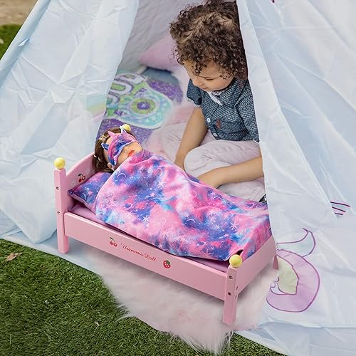 K.T FANCY 8-Piece 18 Inch Girl Doll Clothes & Accessories Set for Sleepover Fun