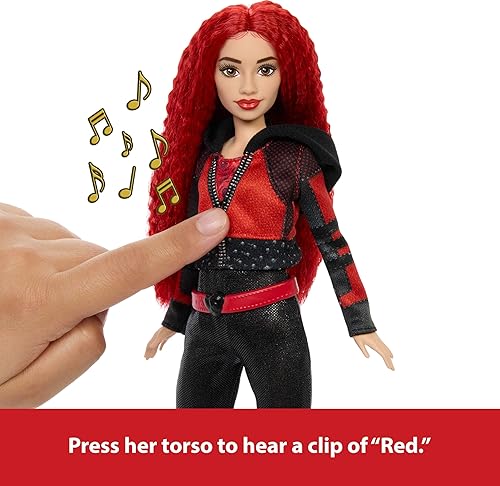 DISNEY DESCENDANTS SINGING RED DOLL WITH MOVIE-INSPIRED OUTFIT & ACCESSORIES, SINGS "RED