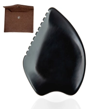 Seaside Brother Bian Stone Gua Sha Massage Tools Set - Traditional Black Scraper for Facial and Body
