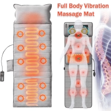 Hinzonek Electric Full Body Massage Mat with Far Infrared Heat & Vibration - 9 Motors